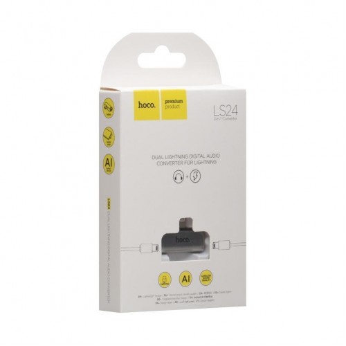 Перехідник Hoco LS24 Dual Lightning Converter М'ята упаковка