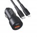 Автомобільний Зарядний Пристрій Ridea RCC-30115 QPow 1USB/1USB-C PD/QC 30W+Type-C to Lightning