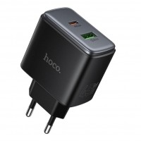Мережевий Зарядний Пристрій Hoco C158A 1USB-C/1USB QC/PD45W GAN