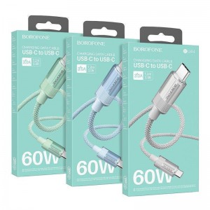 Кабель USB Borofone BU44 Sincero 60W Type-C to Type-C 1.2m