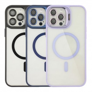 Чехол TPU+PC+Metal Stand Case with MagSafe and Camera Lenses для iPhone 12 Pro Max Чехол TPU+PC+Metal Stand Case with MagSafe and Camera Lenses для iPhone 12 Pro Max