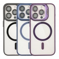 Чохол TPU+PC+Metal Stand Case with MagSafe and Camera Lenses для iPhone 13 Pro Max