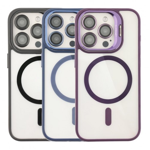 Чохол TPU+PC+Metal Stand Case with MagSafe and Camera Lenses для iPhone 13 Pro Max
