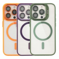 Чохол TPU+PC+Metal Stand Case with MagSafe and Camera Lenses для iPhone 14 Pro