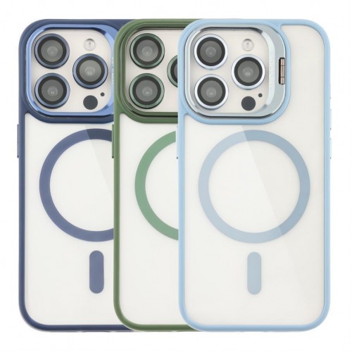 Чохол TPU+PC+Metal Stand Case with MagSafe and Camera Lenses для iPhone 14 Pro Max