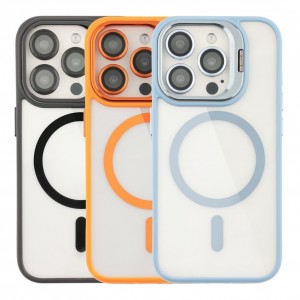 Чохол TPU+PC+Metal Stand Case with MagSafe and Camera Lenses для iPhone 15 Pro Чохол TPU+PC+Metal Stand Case with MagSafe and Camera Lenses для iPhone 15 Pro
