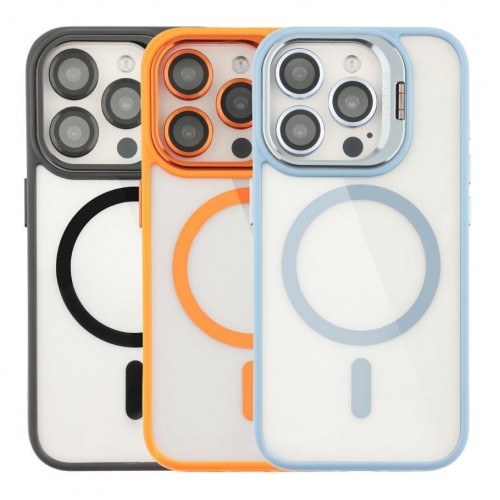 Чохол TPU+PC+Metal Stand Case with MagSafe and Camera Lenses для iPhone 15 Pro