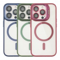 Чохол TPU+PC+Metal Stand Case with MagSafe and Camera Lenses для iPhone 15 Pro Max Чохол TPU+PC+Metal Stand Case with MagSafe and Camera Lenses для iPhone 15 Pro Max