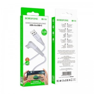 Кабель USB Borofone BX105 Corriente Type-C 3A Кабель USB Borofone BX105 Corriente Type-C 3A