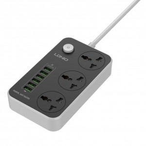 Мережевий Подовжувач LDNIO SC3604 6USB-A / 3 Sockets 2m Мережевий Подовжувач LDNIO SC3604 6USB-A / 3 Sockets 2m