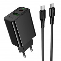 Мережевий Зарядний Пристрій Hoco CS94A 1USB-C/1USB PD/QC 20W+Type-C to Type-C