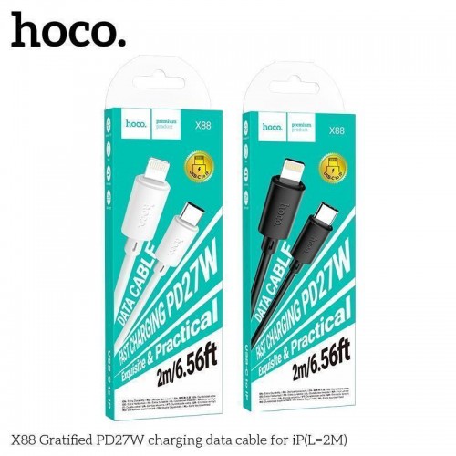 Кабель USB Hoco X88 Gratified PD27W Type-C to Lightning 2m М'ята упаковка