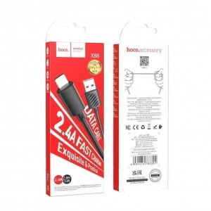 Кабель USB Hoco X88 Gratified Lightning 2.4A М'ята упаковка Кабель USB Hoco X88 Gratified Lightning 2.4A М'ята упаковка