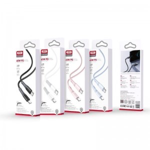 Кабель USB XO NB-Q226B 60W Silicone two-color Type-C to Type-C М'ята упаковка