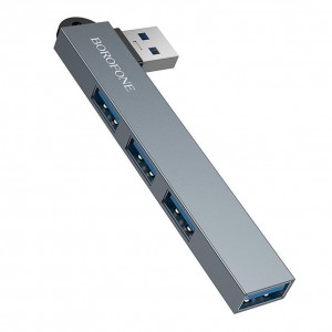 Хаб USB Borofone FH1 4-in-1 (USB to USB2.0*3+USB3.0)