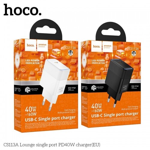 Мережевий Зарядний Пристрій Hoco CS113A 1USB-C PD3.2 40W/60W