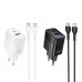 Сетевое Зарядное Устройство Hoco CS112A 1USB/1USB-C QC/PD 30W+Type-C to Type-C
