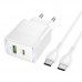 Сетевое Зарядное Устройство Hoco CS112A 1USB/1USB-C QC/PD 30W+Type-C to Type-C
