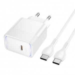 Мережевий Зарядний Пристрій Hoco CS113A 1USB-C PD3.2 40W/60W+Type-C to Type-C