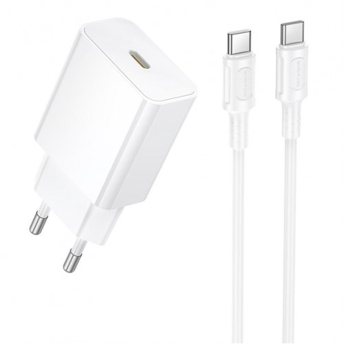 Мережевий Зарядний Пристрій Borofone BA112A 1USB-C PD20W+Type-C to Type-C