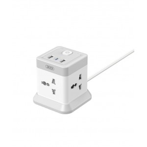 Мережевий Подовжувач XO WL20 Square 2USB-A / 1USB-C / 4-Sockets QC/PD20W 2m М'ят.упак.