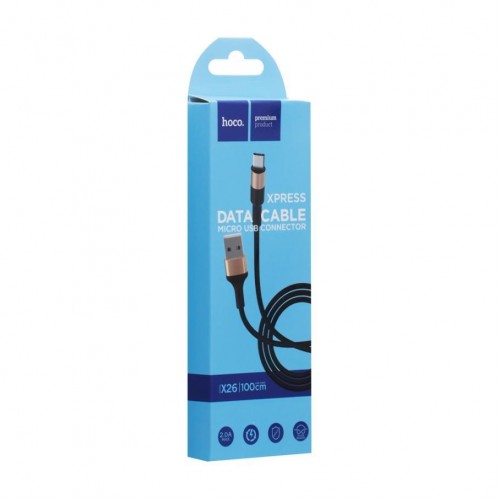 Кабель USB Hoco X26 Xpress Charging Micro М'ята упаковка