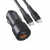 Автомобільний Зарядний Пристрій Ridea RCC-30114 QPow 1USB/1USB-C PD/QC 30W+Type-C to Type-C