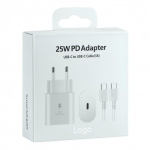 Мережевий Зарядний Пристрій для Samsung 1USB-C QC/PD25W+Type-C to Type-C 1:1 Мят.упак.