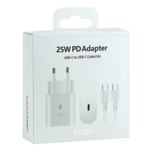 Мережевий Зарядний Пристрій для Samsung 1USB-C QC/PD25W+Type-C to Type-C 1:1 Мят.упак.