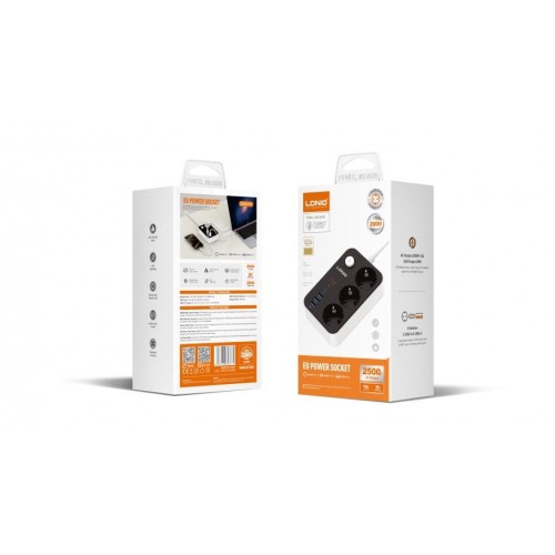 Мережевий Подовжувач LDNIO SE3631C 3USB-A / 3USB-C / 3-Sockets QC/PD20W 2m