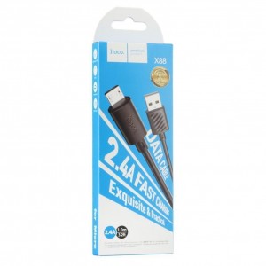 Кабель USB Hoco X88 Gratified Micro 2.4A М'ята упаковка Кабель USB Hoco X88 Gratified Micro 2.4A М'ята упаковка