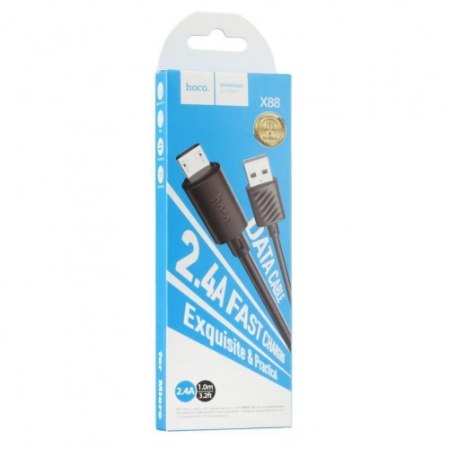 Кабель USB Hoco X88 Gratified Micro 2.4A М'ята упаковка