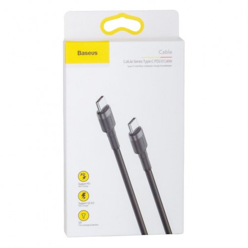 Кабель Baseus Type-C to Type-C PD 2.0 60W 20V 3A CATKLF-G