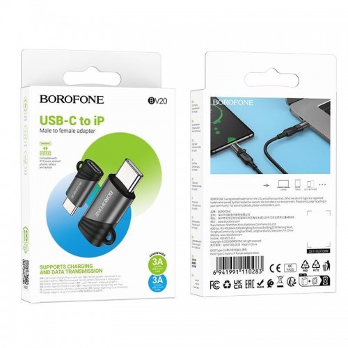 Перехідник Borofone BV20 Type-C male to iP female adapter