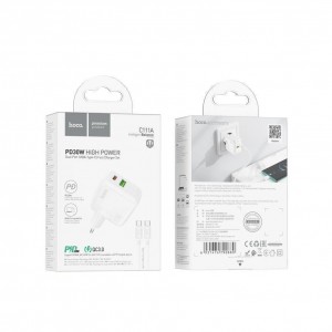 Мережевий Зарядний Пристрій Hoco C111A Lucky PD30W+QC3.0 Type-C to Type-C