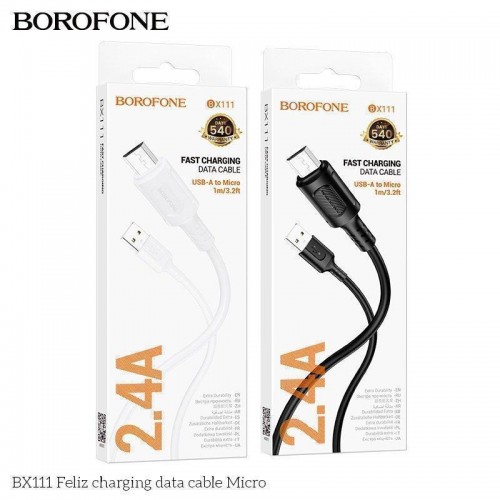 Кабель USB Borofone BX111 Micro 2.4A М'ята упаковка