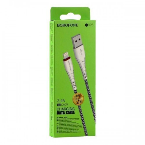 Кабель USB Borofone BX25 Powerful Lightning М'ята упаковка