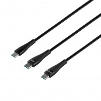 Кабель USB Hoco U102 Super 2 in1 Type-C to Type-C / Type-C 100W Кабель USB Hoco U102 Super 2 in1 Type-C to Type-C / Type-C 100W
