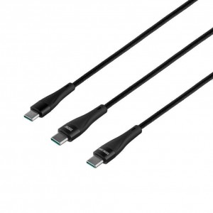 Кабель USB Hoco U102 Super 2 in1 Type-C to Type-C / Type-C 100W Кабель USB Hoco U102 Super 2 in1 Type-C to Type-C / Type-C 100W