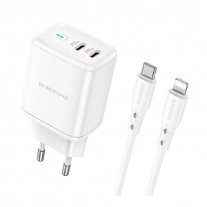 Мережевий Зарядний Пристрій Borofone BN9 Reacher PD/QC 35W Type-C to Lightning Мережевий Зарядний Пристрій Borofone BN9 Reacher PD/QC 35W Type-C to Lightning