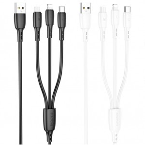 Кабель USB Borofone BX71 3-in-1 IP+Type-C+Micro Кабель USB Borofone BX71 3-in-1 IP+Type-C+Micro