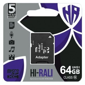 Карта Пам'яті  Hi-Rali MicroSDXC 64gb UHS-1 10 Class & Adapter
