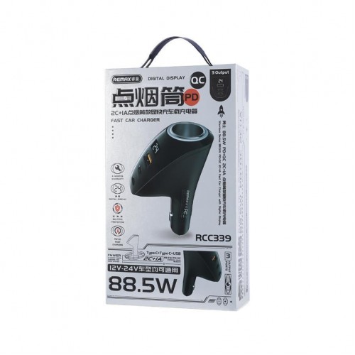 Автомобільний Зарядний Пристрій Remax RCC339 88.5W PD+QC 2C+1A