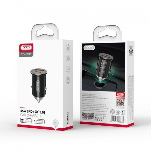 Автомобільний Зарядний Пристрій XO CC43 PD+QC3.0 45W
