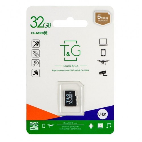 Карта Пам'яті  T&G MicroSDHC 32gb UHS-1 10 Class