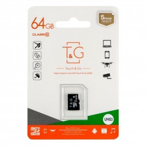 Карта Пам'яті  T&G MicroSDXC 64gb UHS-3 10 Class
