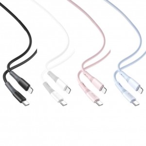 Кабель USB XO NB-Q226A 27W Silicone two-color TYPE-C to Lightning Кабель USB XO NB-Q226A 27W Silicone two-color TYPE-C to Lightning