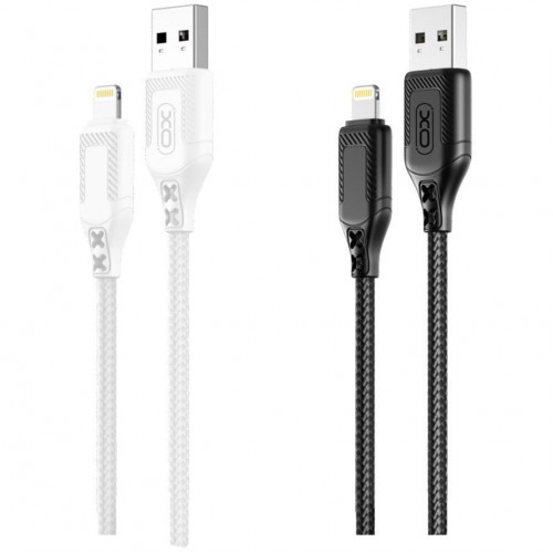 Кабель USB XO NB235 Zebra series Braided 2.4A Lightning