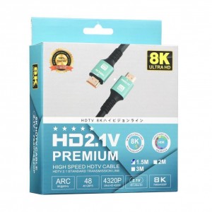 Кабель HDMI- HDMI 2.1V 1.5m 8K 120 fps Кабель HDMI- HDMI 2.1V 1.5m 8K 120 fps