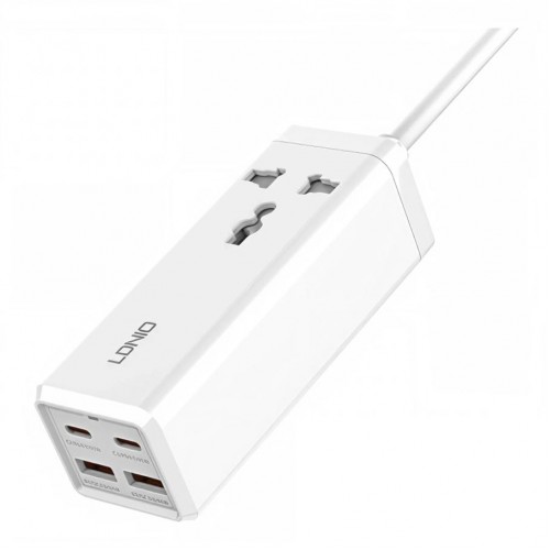 Мережевий Зарядний Пристрій LDNIO SC1418 Power Strip PD/QC 65W